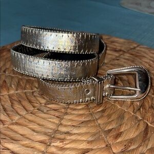 Vintage Elite Metallic Gold and Silver Women's Belt L